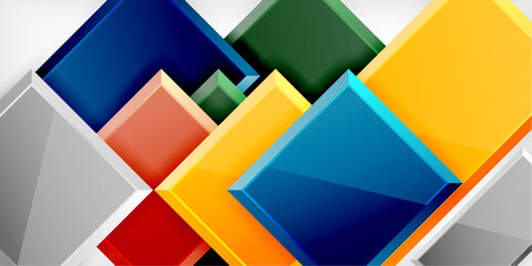 Square shape color abstract geometry. Vector Illustration For Wallpaper, Banner, Background, Card, Book Illustration, landing page