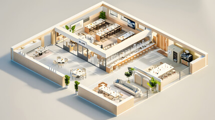 Business Hotel design 3D isometric
