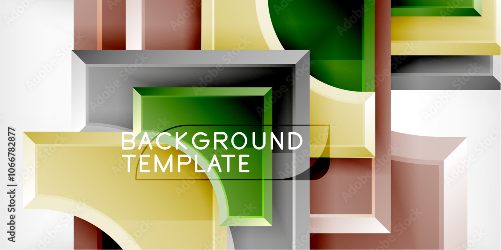 Poster Geometric design abstract background - circles and triangles