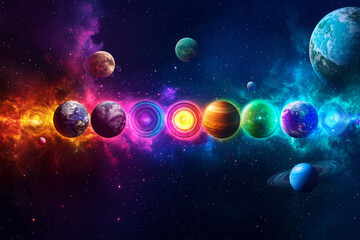 Radiant Chakra Alignment in Cosmic Space