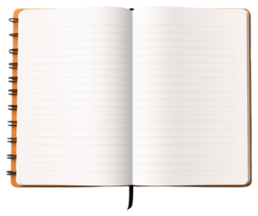 PNG Open lined notebook publication diary page.