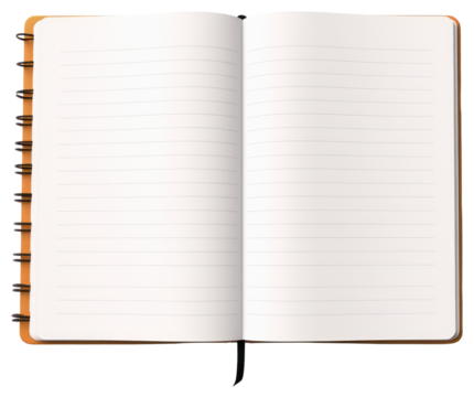 PNG Open lined notebook publication diary page.