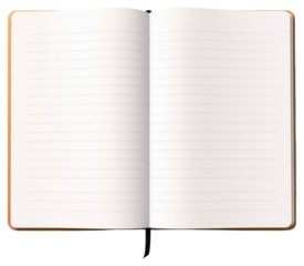 PNG Open lined notebook publication diary paper.