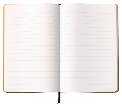 PNG Open lined notebook publication diary paper.
