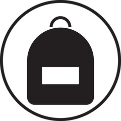 Backpack, School bag flat Icon. Back to School Concept Vector. Sign bag for school children, student, travel and hiking tourist symbol. Suitable for website design isolated on transparent background.