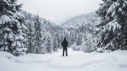 Solitary Figure in a Snowy Landscape