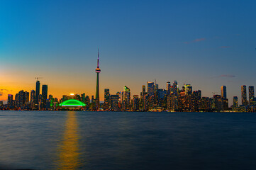 Toronto skyline at sunset from Toronto Islands