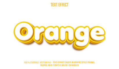 Orange 3d editable text effect style