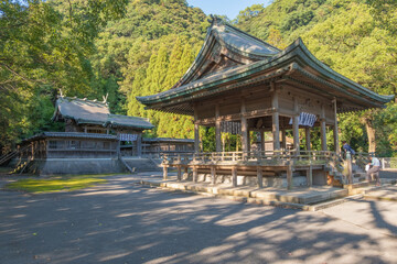 Kagoshima,Kyushu,Japan - October 22, 2018 :Tsurugane Shrine, near Sengan-en park