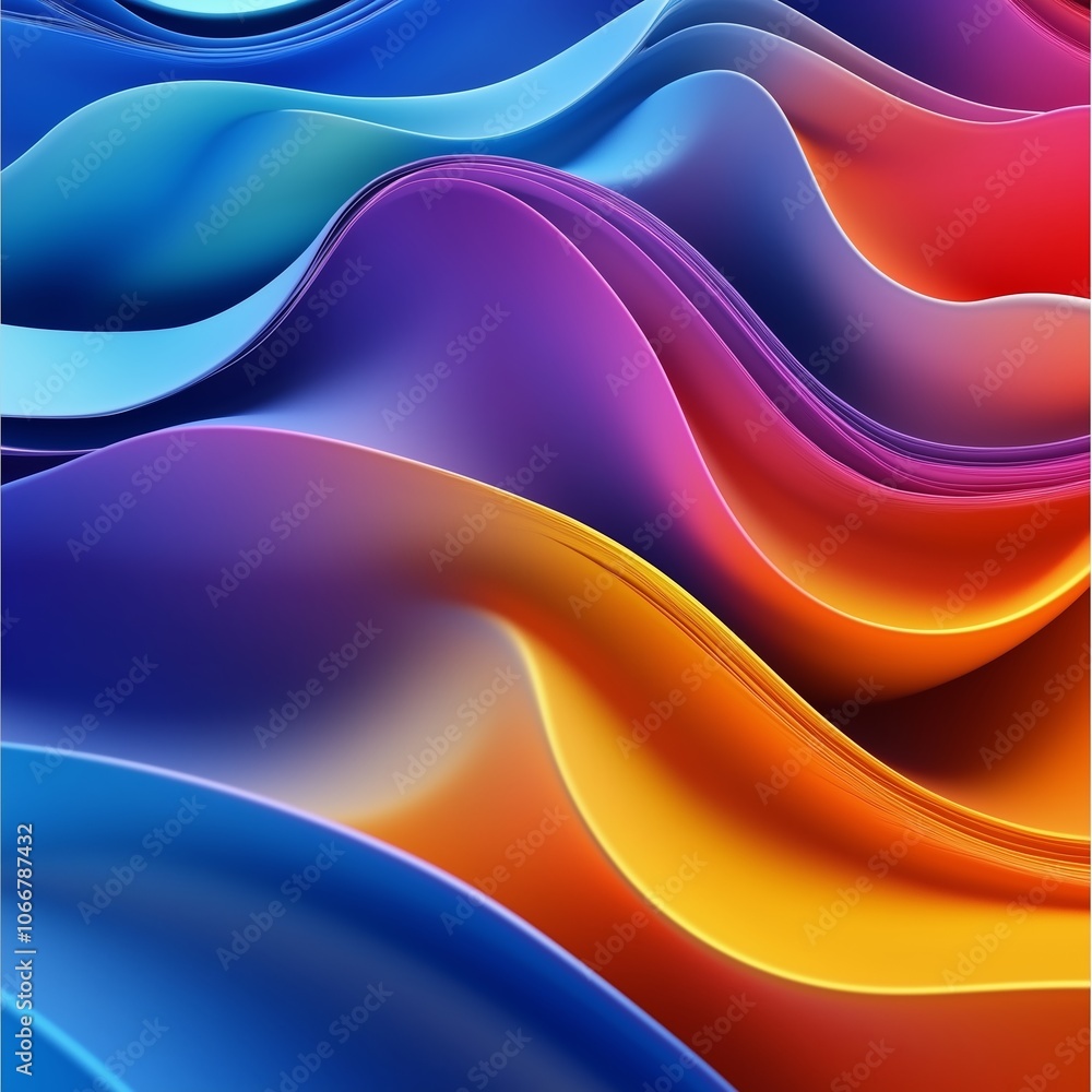 Poster vibrant waves of color flowing together in an abstract pattern creating a dynamic visual experience