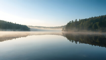 Fototapeta premium Lakes of Silkeborg Morning Reflection