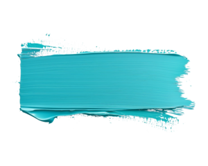 Smooth turquoise paint streak with even texture, isolated on white background