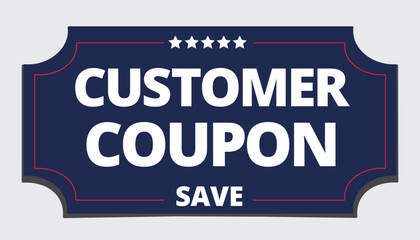Customer coupon save price with stars on blue