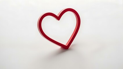Fototapeta premium Red love sign representing romance and affection on a minimalistic background