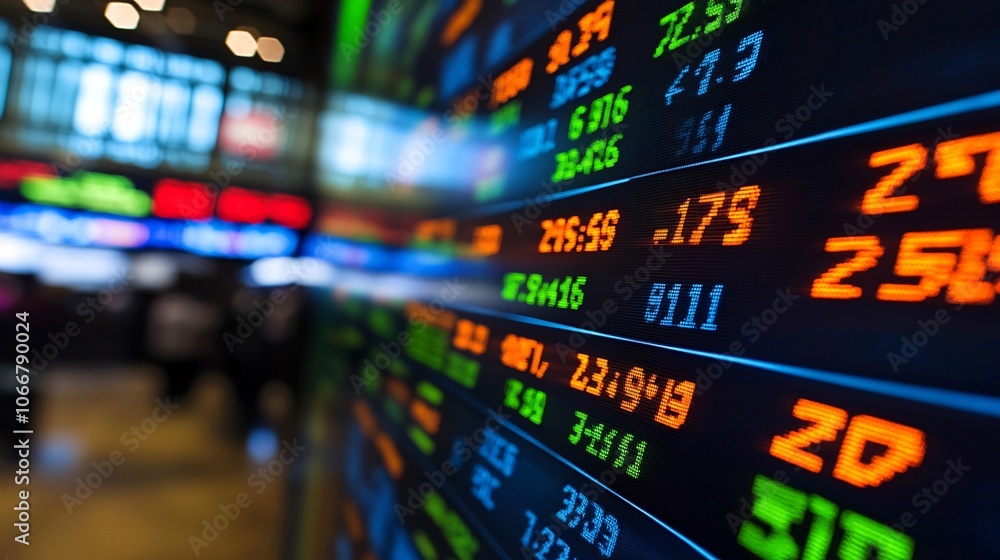 Poster close-up of digital stock market graph showing market volatility and risk factors, symbolizing dynam