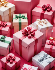 Obraz premium a pink of pink giftbox isolated on a background