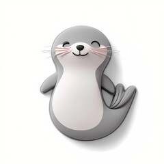 Obraz premium Cute 3D Cartoon Seal Illustration for Kids