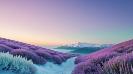 Tranquil ocean waves under a pastel sky at sunrise, creating a serene and calming atmosphere perfect for relaxation and escape