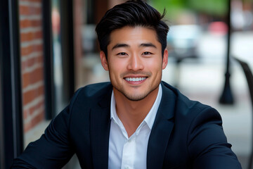 Fototapeta premium happy, asian 30 year old business man