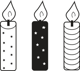 Candle vector and illustration on white background