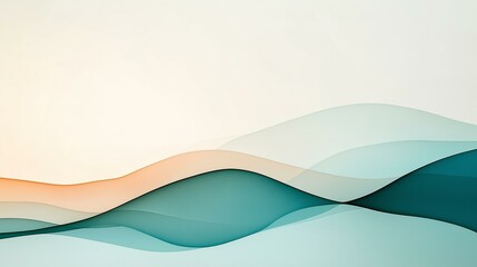 Abstract Flowing Waves: Teal and Orange Gradient
