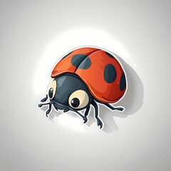 Fototapeta premium Cute 3D Cartoon Ladybug Illustration Design