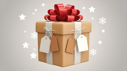 gift box red ribbons 