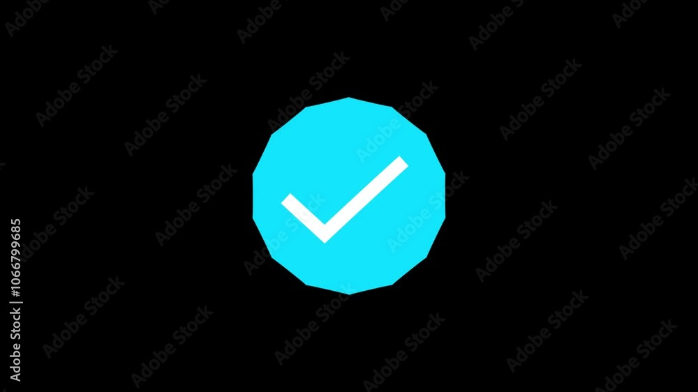 Poster check mark icon animation.yes tick. correct check mark symbol.