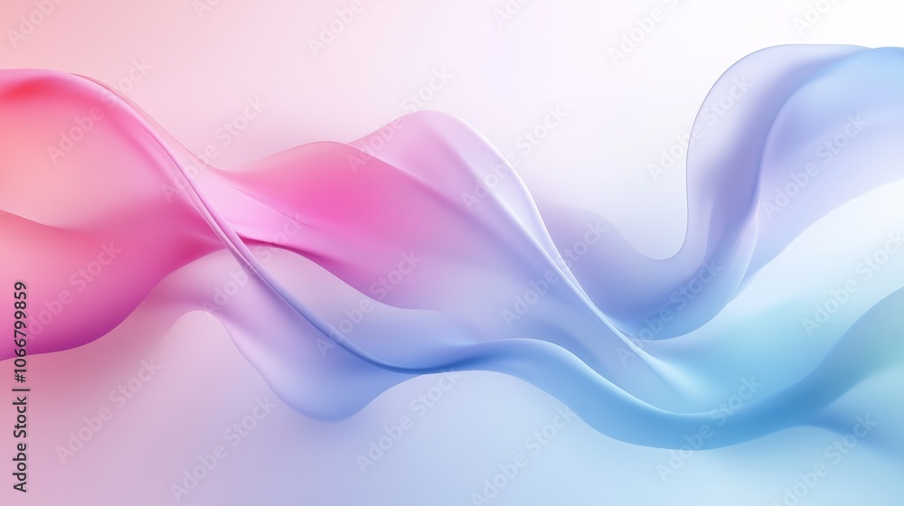 Aufkleber soft pastel waves create a serene abstract design evoking tranquility and calmness in a modern digit