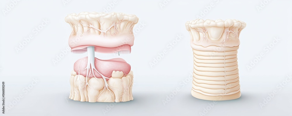 Poster the image shows two anatomical models, highlighting a cross-section of biological structures on the 
