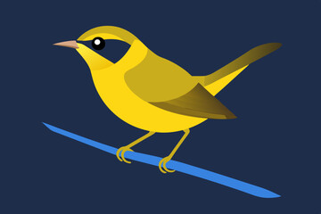 female common yellow throat Geothlypis trichas vector illustration