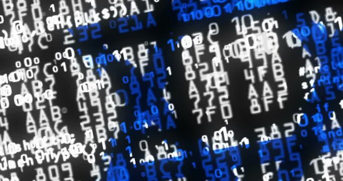 Israel USA flag 3d code. Israeli banner cyber security attack and hack concept animation.