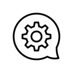 Settings icon with speech bubble symbol