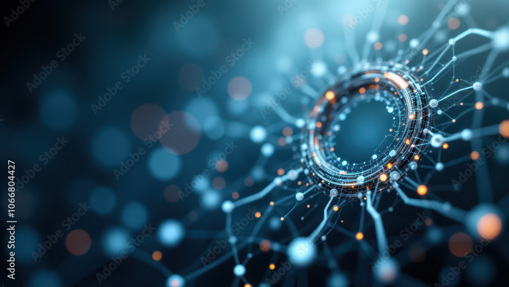 Poster stylized ci/cd concept image with digital circuitry.