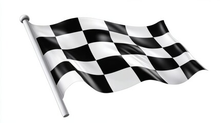 Depicting a competition sport with a checkered racing flag symbolizing the start and finish