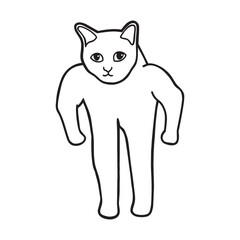 Buff Cat Meme T-shirt Coloring Transparent Vector Cute Illustration