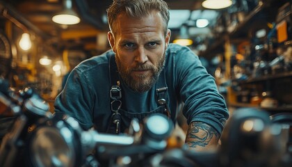 Expert man working repairing and maintenance a bike, workshop daily routine, bike repair, maintenance, mechanic, workshop, 