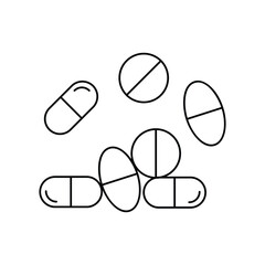 pill line icon with white background vector stock illustration