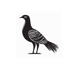 Black Bird Paradise Silhouette Vector Logo Stock Vector on white background.