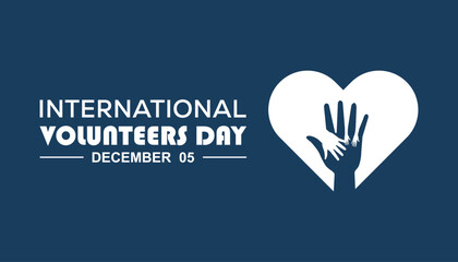 International Volunteers Day is observed every year on December. People Awareness concept. background, placard, banner template Vector illustration design.