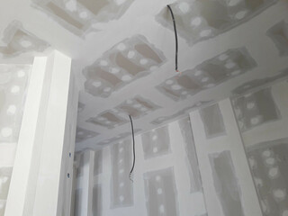 Cantiere edile in corso - costruzioni di pareti in cartongesso isolate