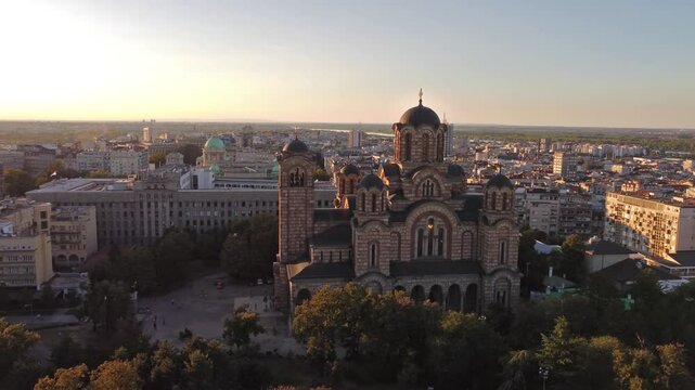 High angle view of Belgrade, capital of Serbia.