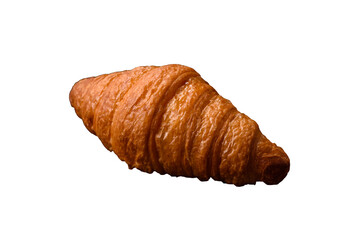 Golden crispy croissant with a sweet creamy fruit filling