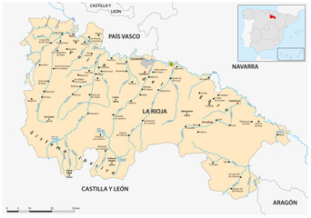 Obraz premium Map of the Spanish province and autonomous community of La Rioja