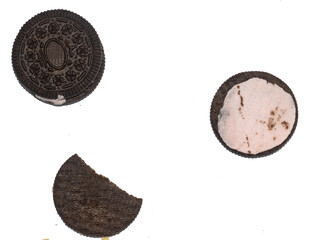 Chocolate flavored cream filled cookies