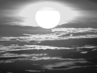 Black and White HDR Sunset Natural Background
