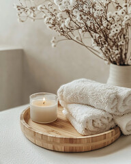Mindfulness and wellness meditation self-care routines Relaxing Mindfulness and Wellness Space with Candle