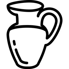 A simple black outline of a classic pitcher showcasing elegant craftsmanship and design