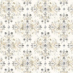 Elaborate floral pattern with intricate craftsmanship. Seamless pattern.
