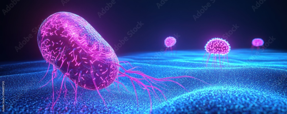 Poster a vibrant digital rendering of jellyfish glowing in an ethereal underwater environment, showcasing a